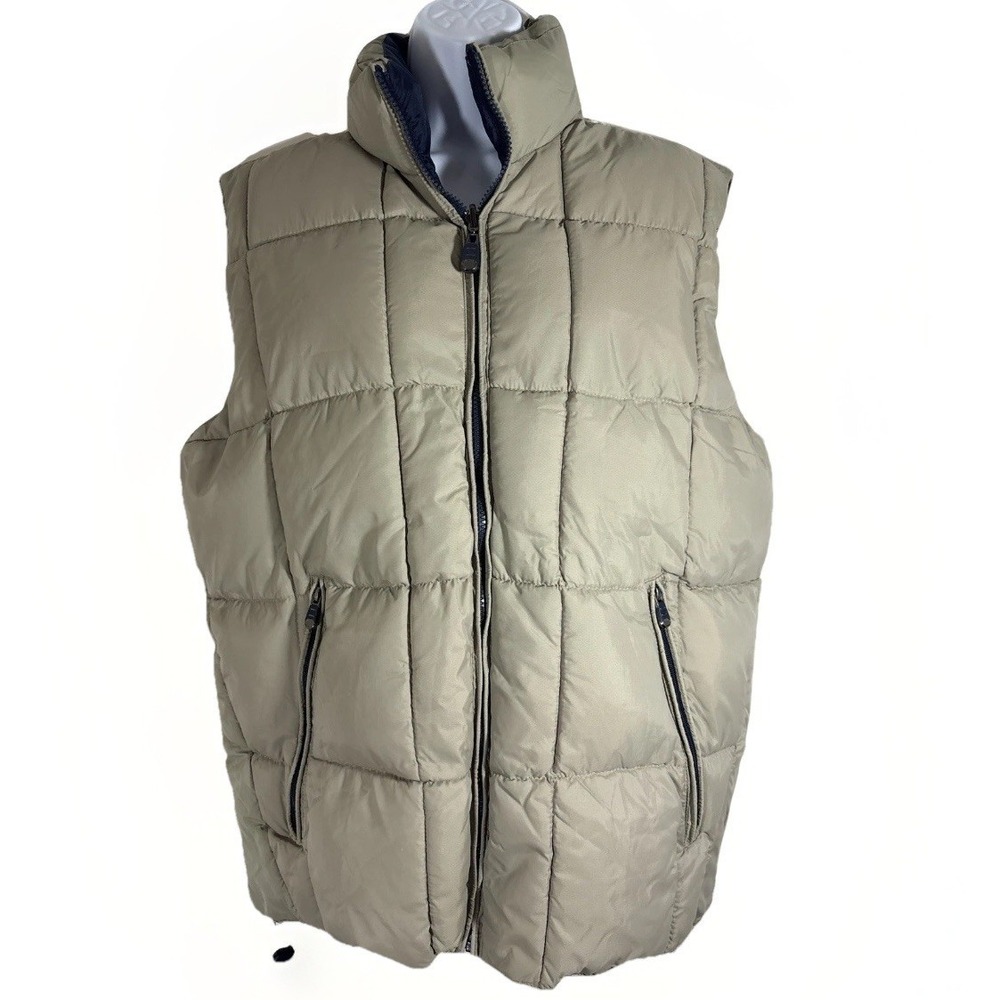 Avalon Sport Puffer Vest Womens L Olive Quilted Down‎ Nylon Zip Front Gorpcore